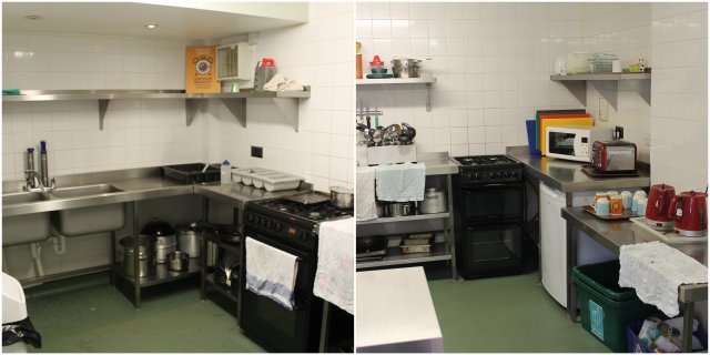 A typical YHA members' kitchen