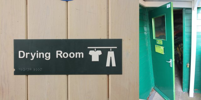 A drying room and cycle shed